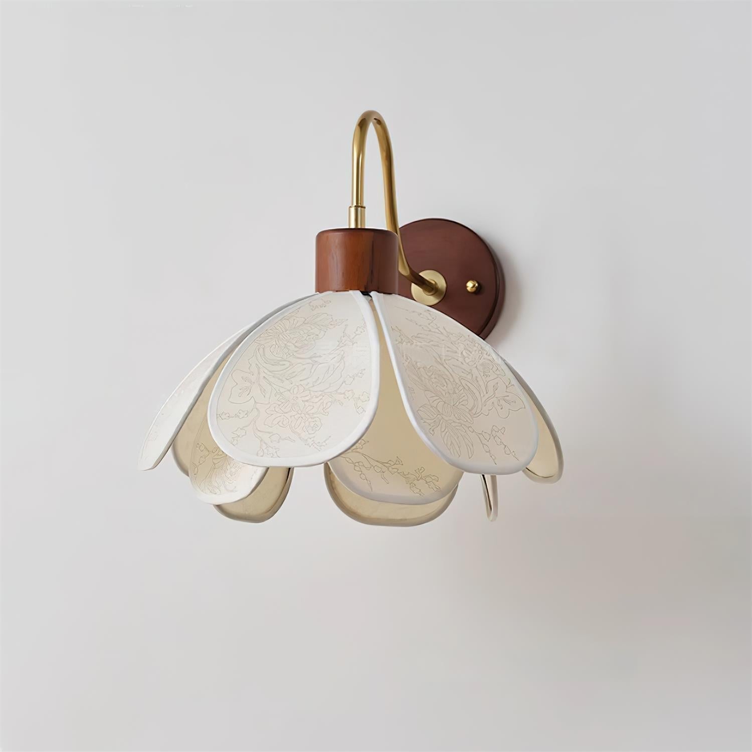 Yuki Wall Lamp Floral Wood Fabirc - Neutralighting