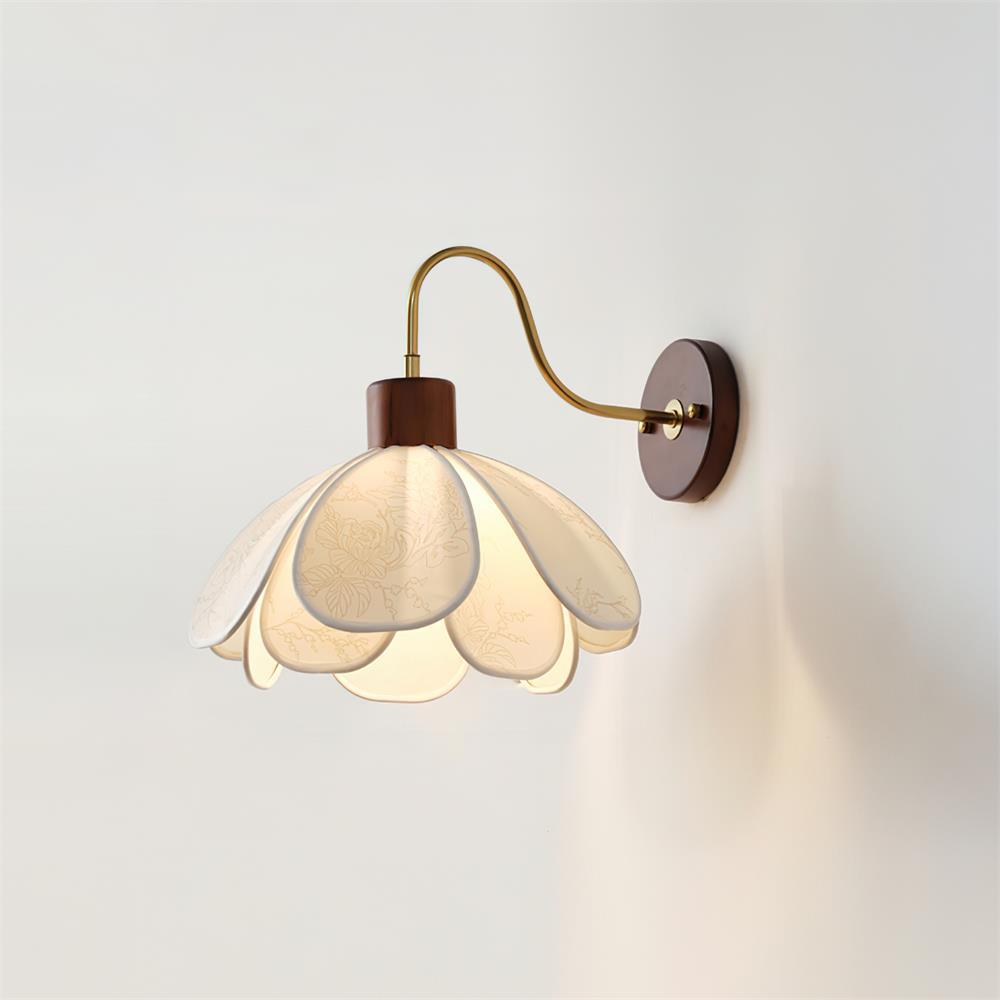 Yuki Wall Lamp Floral Wood Fabirc - Neutralighting