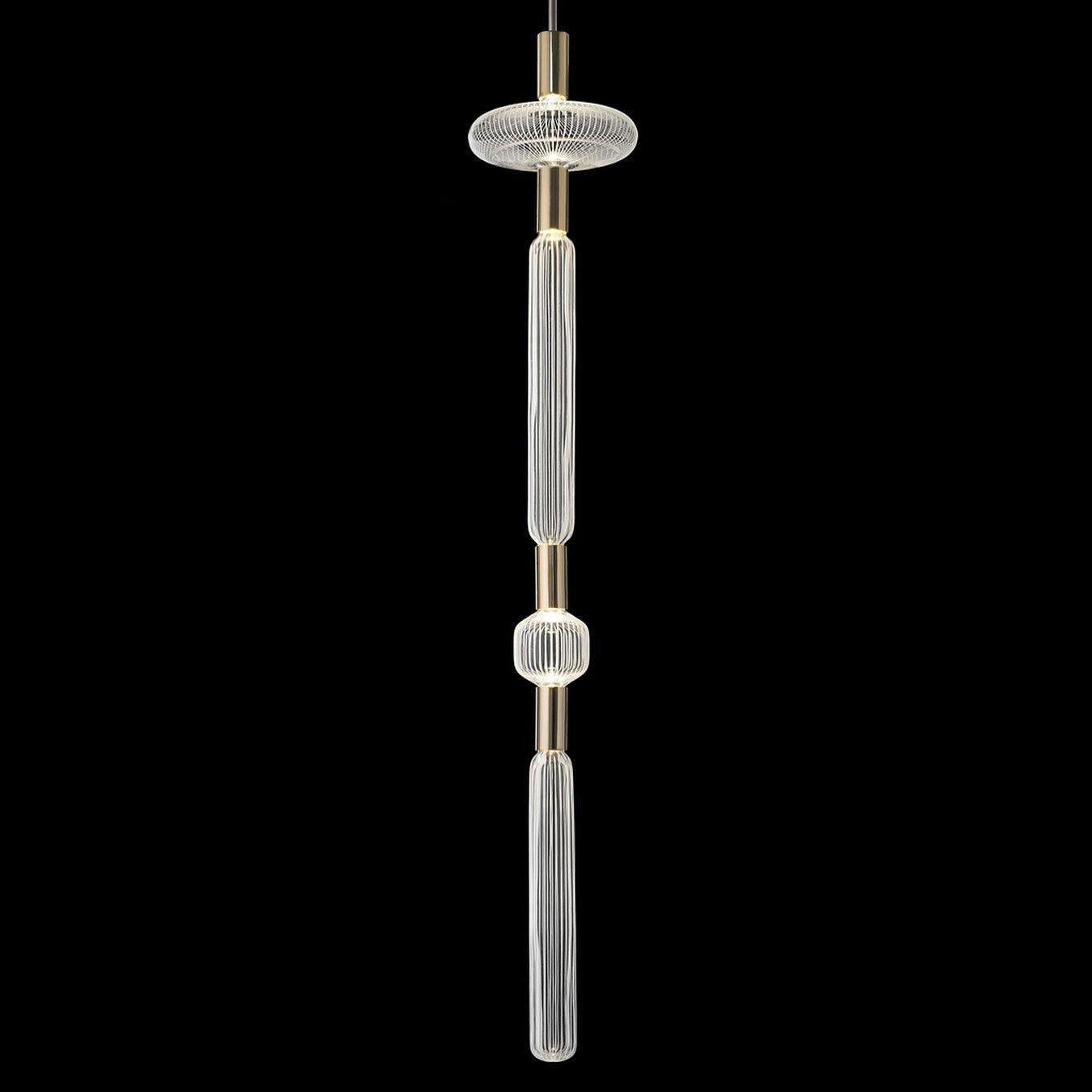 Tika Pendant Lamp Crystal Cylinder Cipher Contemporary-Neutral Decor