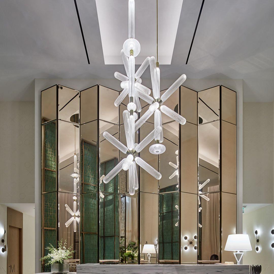 Tika Pendant Lamp Crystal Cylinder Cipher Contemporary-Neutral Decor