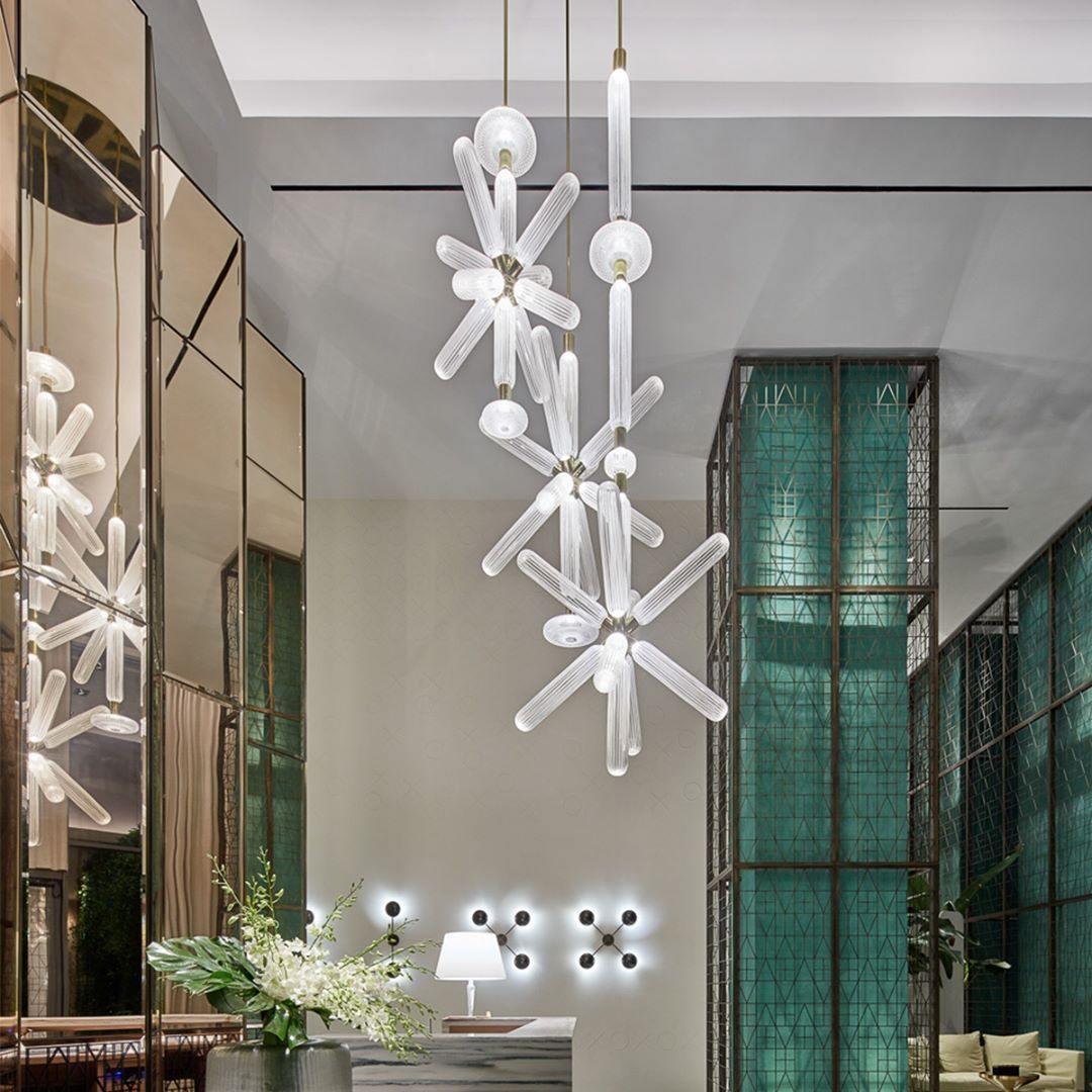 Tika Pendant Lamp Crystal Cylinder Cipher Contemporary-Neutral Decor