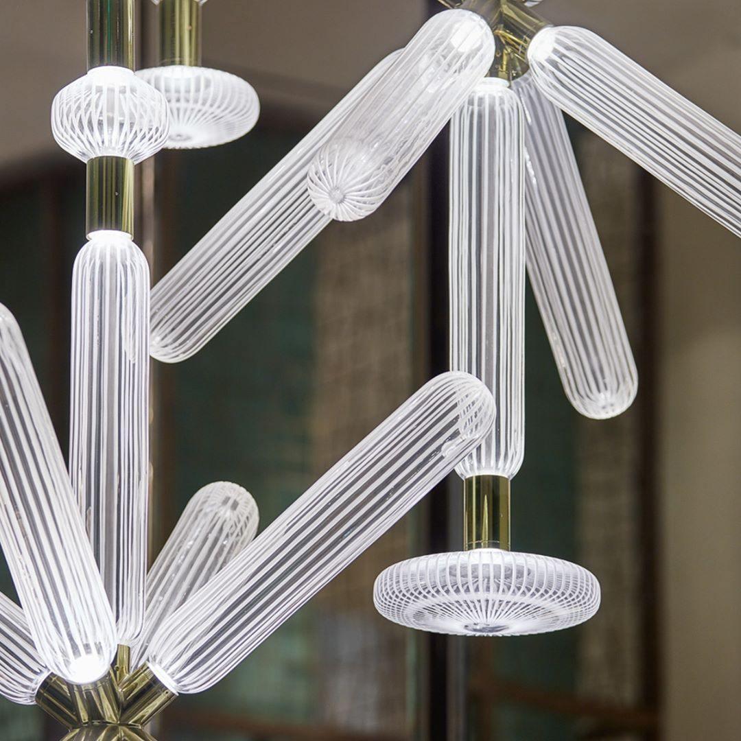 Tika Pendant Lamp Crystal Cylinder Cipher Contemporary-Neutral Decor