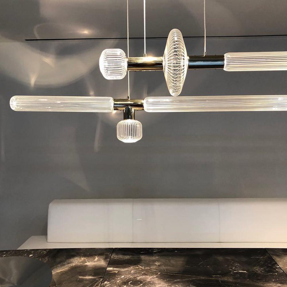 Tika Pendant Lamp Crystal Cylinder Cipher Contemporary-Neutral Decor