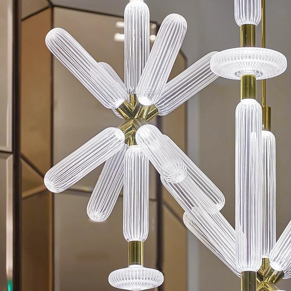 Tika Pendant Lamp Crystal Cylinder Cipher Contemporary-Neutral Decor