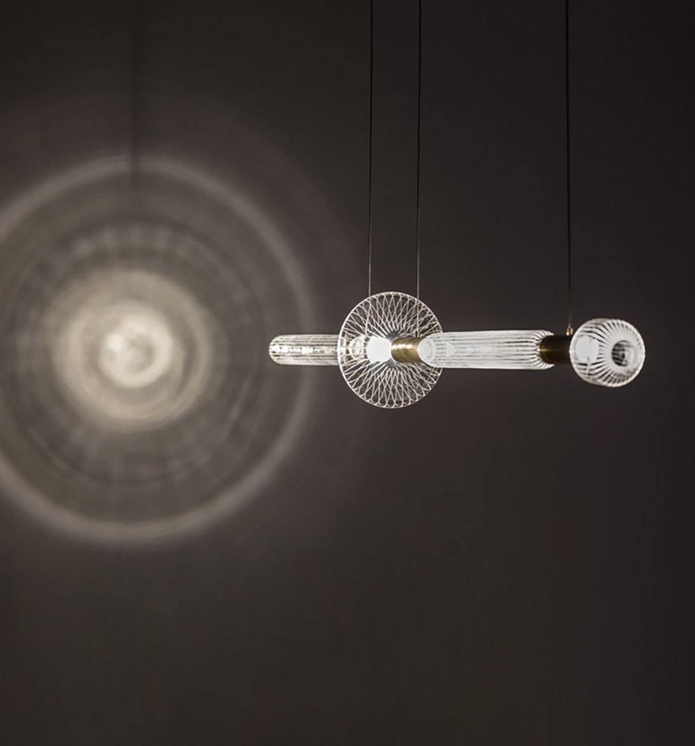 Tika Pendant Lamp Crystal Cylinder Cipher Contemporary-Neutral Decor