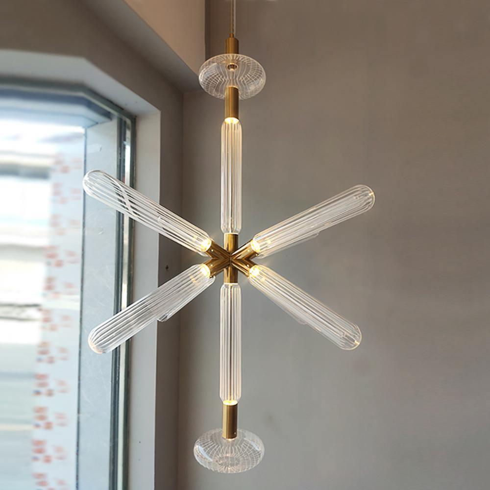 Tika Pendant Lamp Crystal Cylinder Cipher Contemporary-Neutral Decor