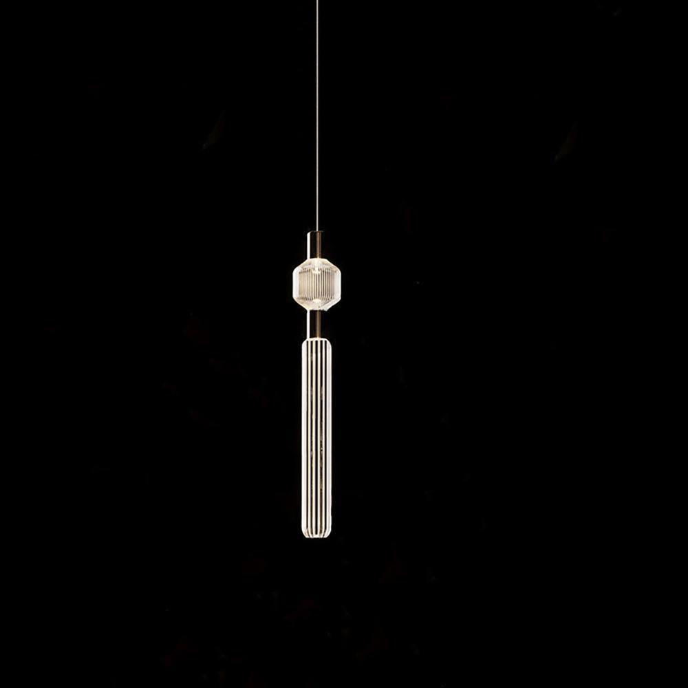 Tika Pendant Lamp Crystal Cylinder Cipher Contemporary-Neutral Decor