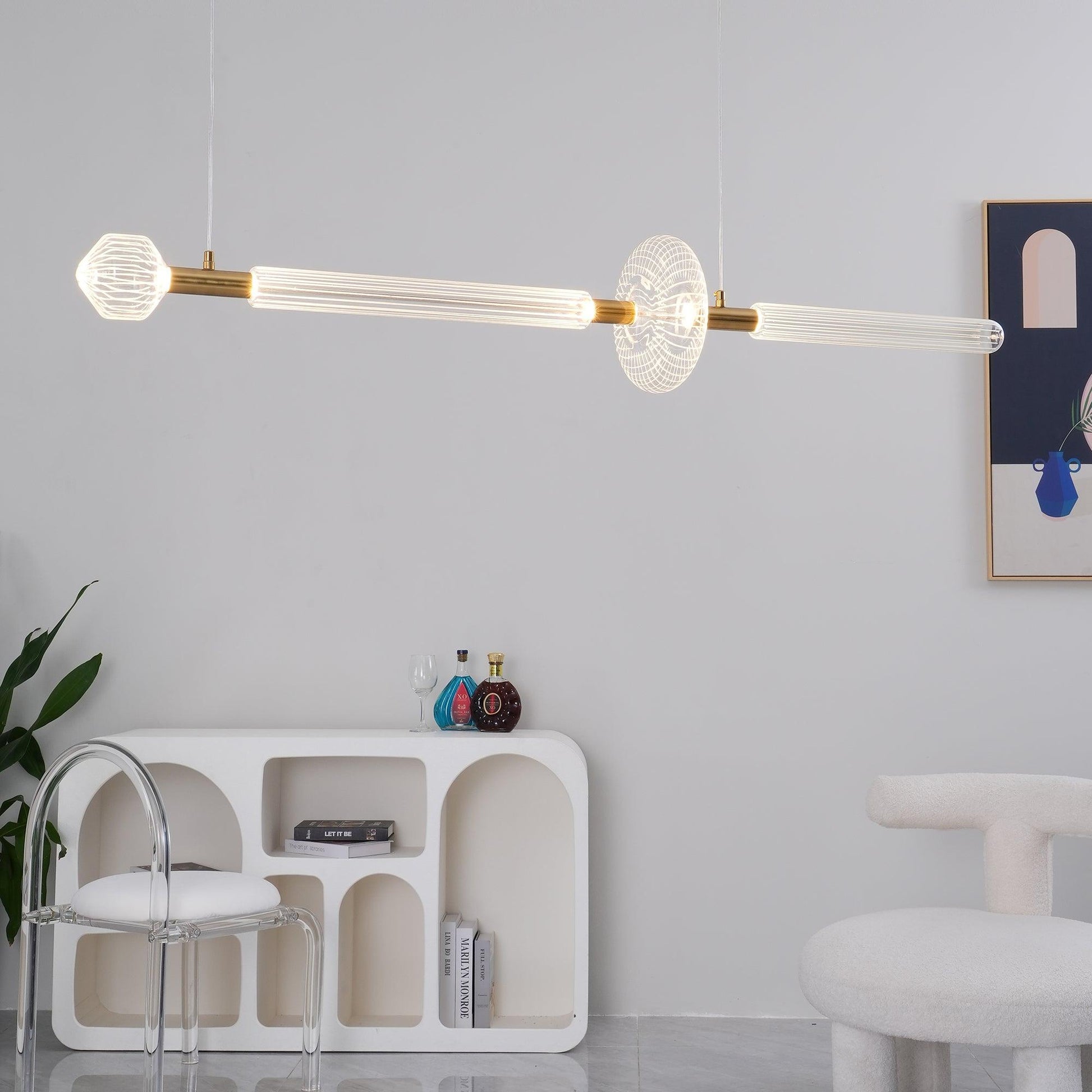 Tika Pendant Lamp Crystal Cylinder Cipher Contemporary-Neutral Decor