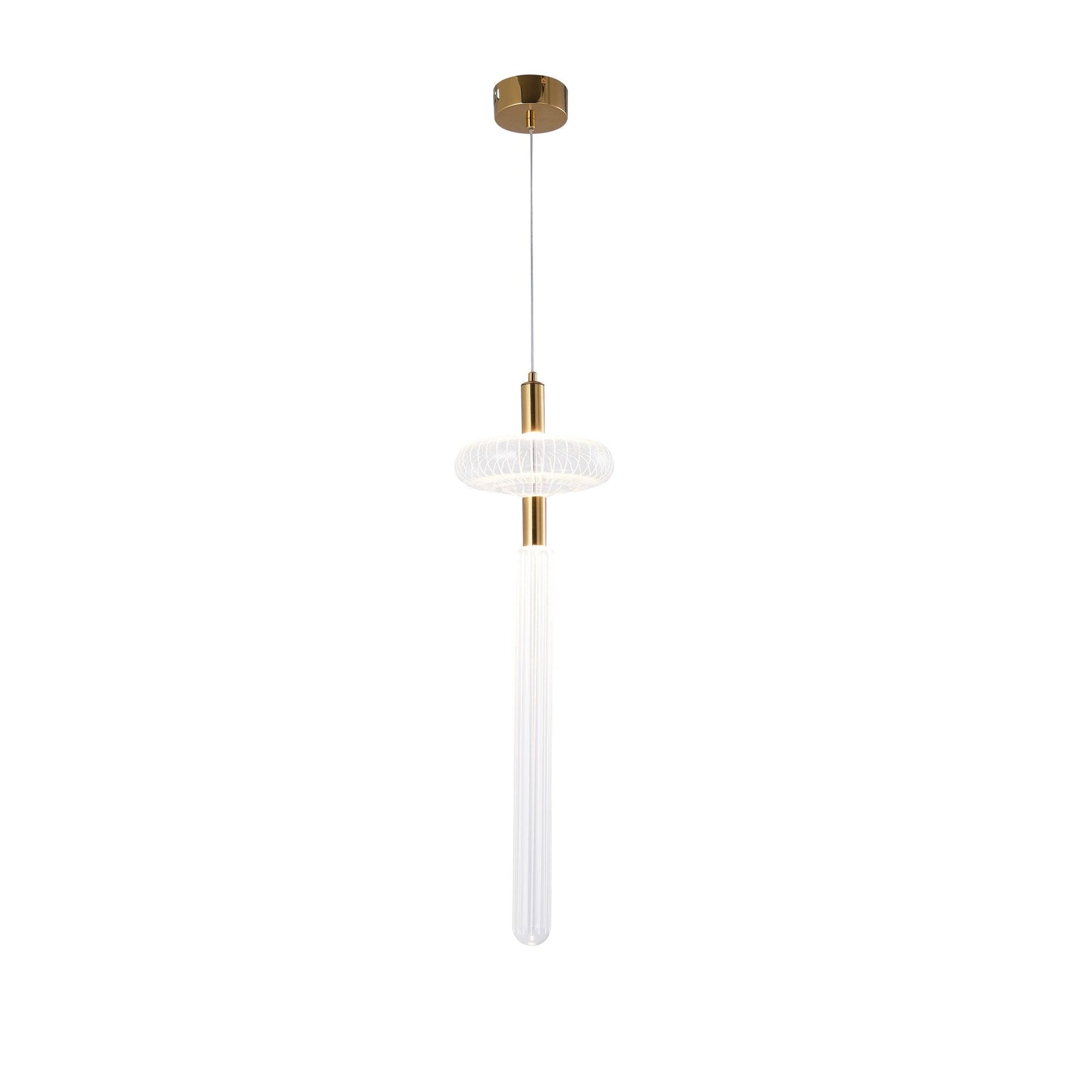 Tika Pendant Lamp Crystal Cylinder Cipher Contemporary-Neutral Decor