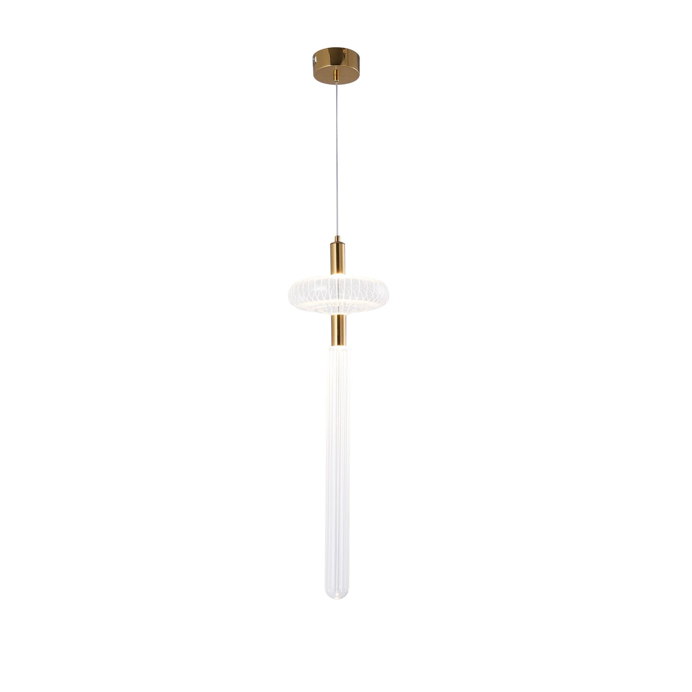 Tika Pendant Lamp Crystal Cylinder Cipher Contemporary-Neutral Decor