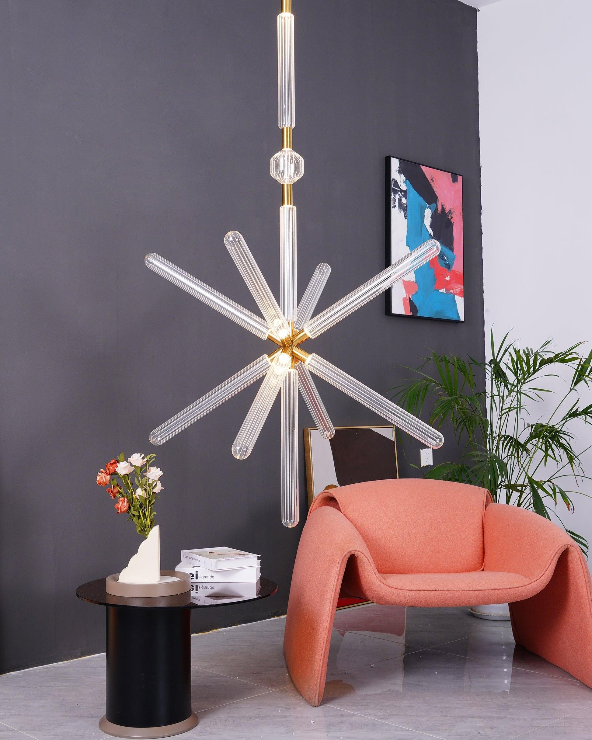 Tika Pendant Lamp Crystal Cylinder Cipher Contemporary-Neutral Decor