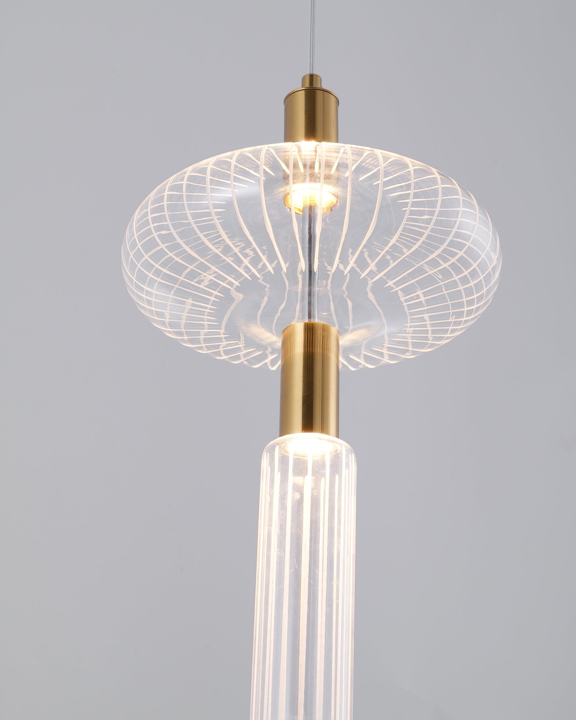 Tika Pendant Lamp Crystal Cylinder Cipher Contemporary-Neutral Decor