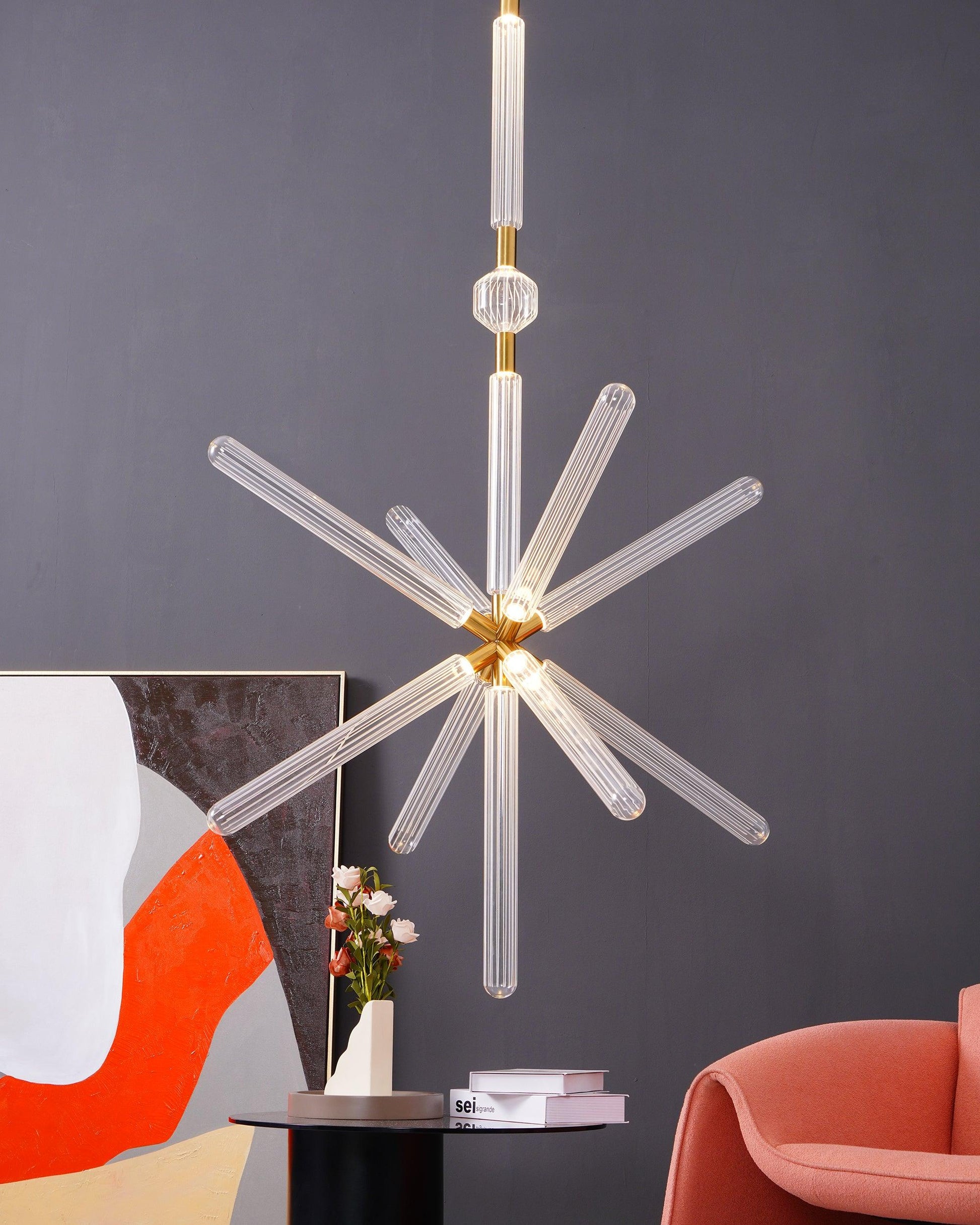 Tika Pendant Lamp Crystal Cylinder Cipher Contemporary-Neutral Decor