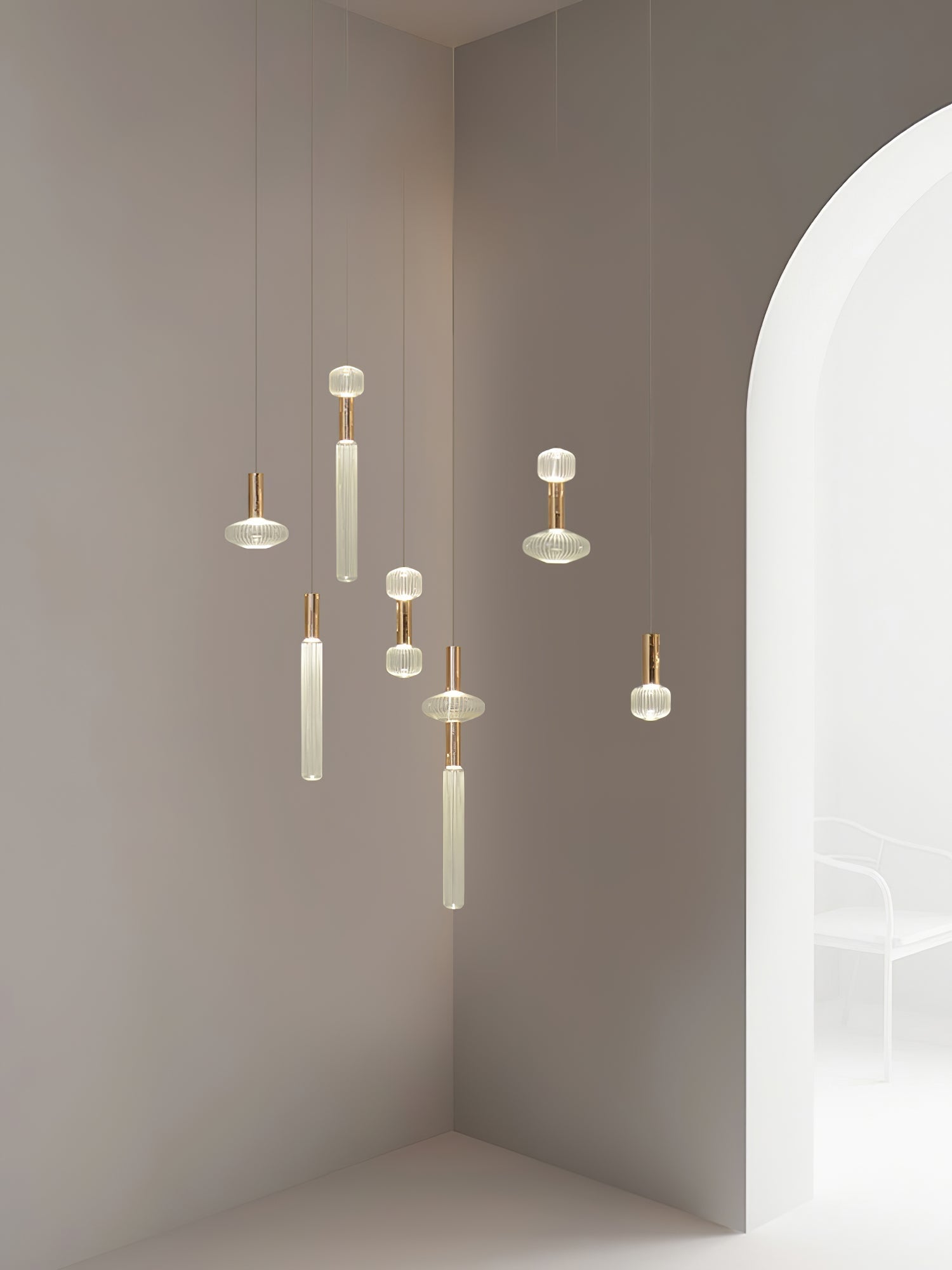 Tika Pendant Lamp Crystal Cylinder Cipher Contemporary-Neutral Decor