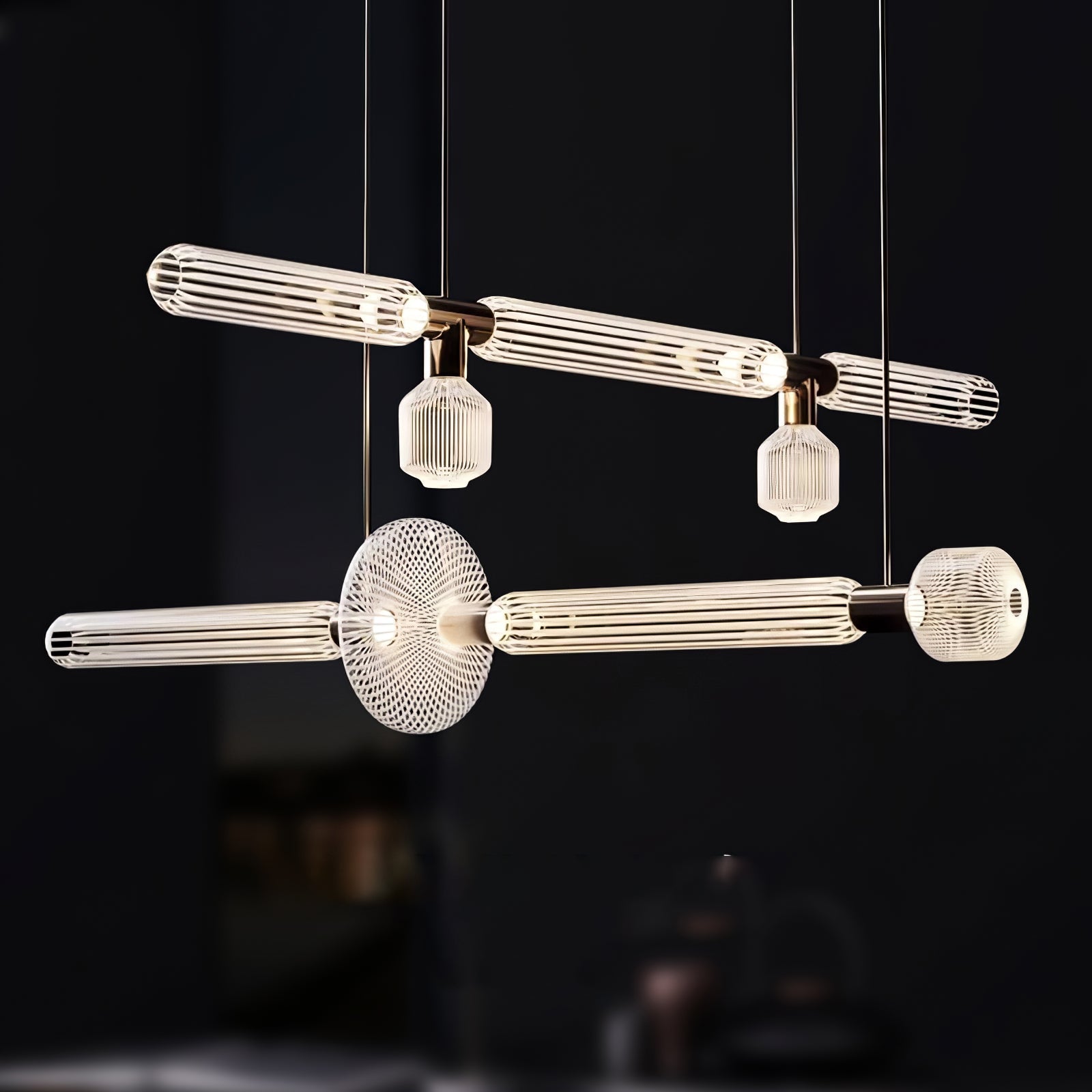 Tika Pendant Lamp Crystal Cylinder Cipher Contemporary-Neutral Decor
