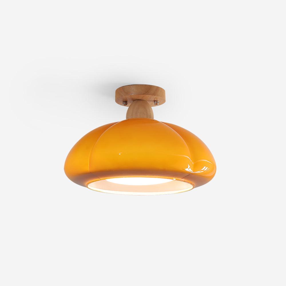 Riva Amber Glass Semi Flush Mount Ceiling Light-Neutral Decor