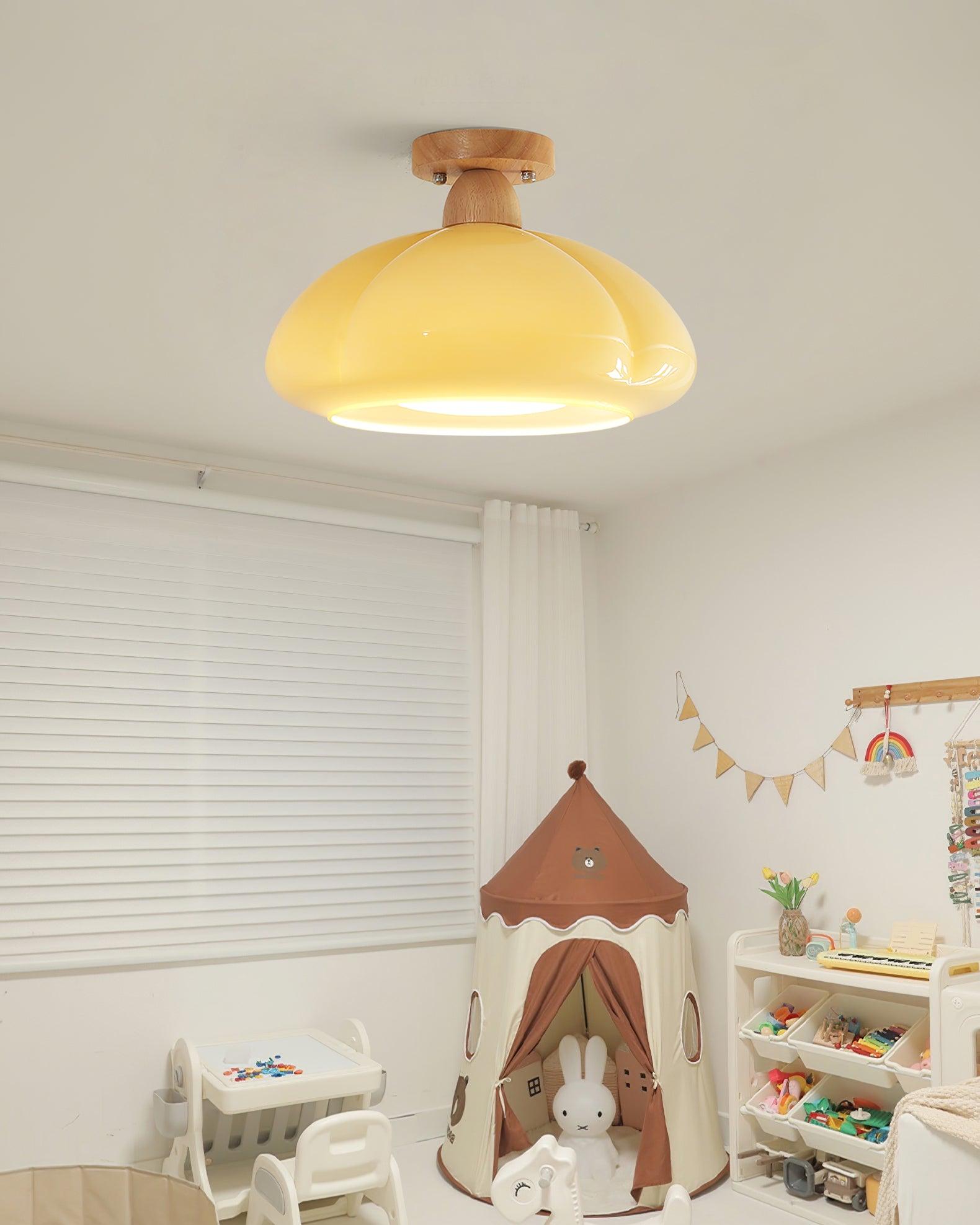 Riva Amber Glass Semi Flush Mount Ceiling Light-Neutral Decor