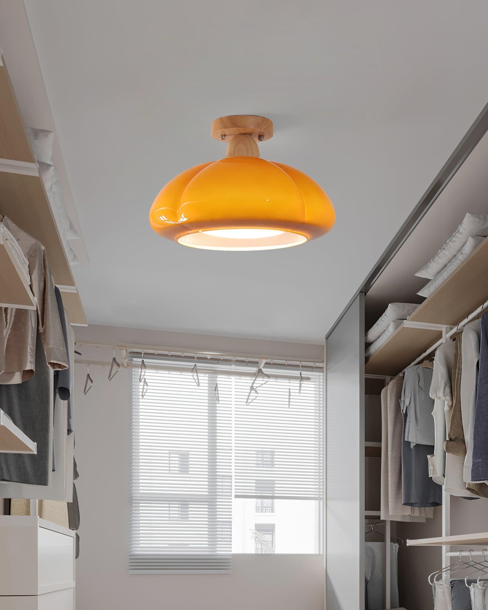 Riva Amber Glass Semi Flush Mount Ceiling Light-Neutral Decor