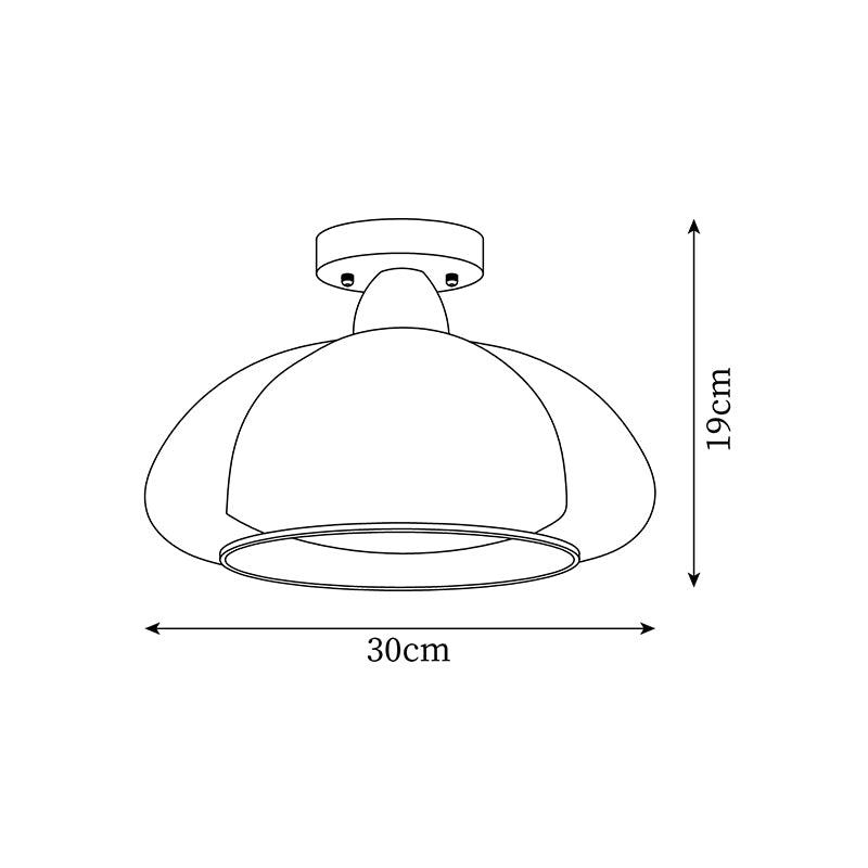 Riva Amber Glass Semi Flush Mount Ceiling Light-Neutral Decor