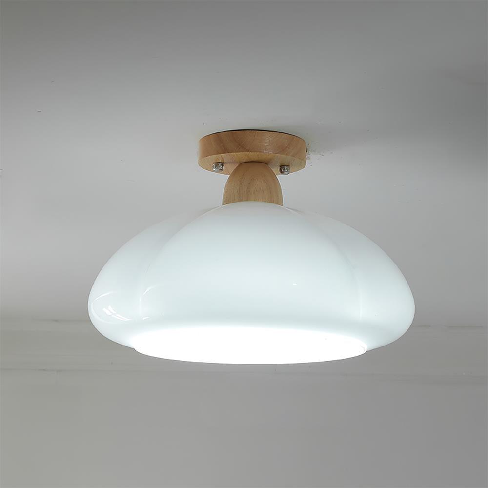 Riva Amber Glass Semi Flush Mount Ceiling Light-Neutral Decor