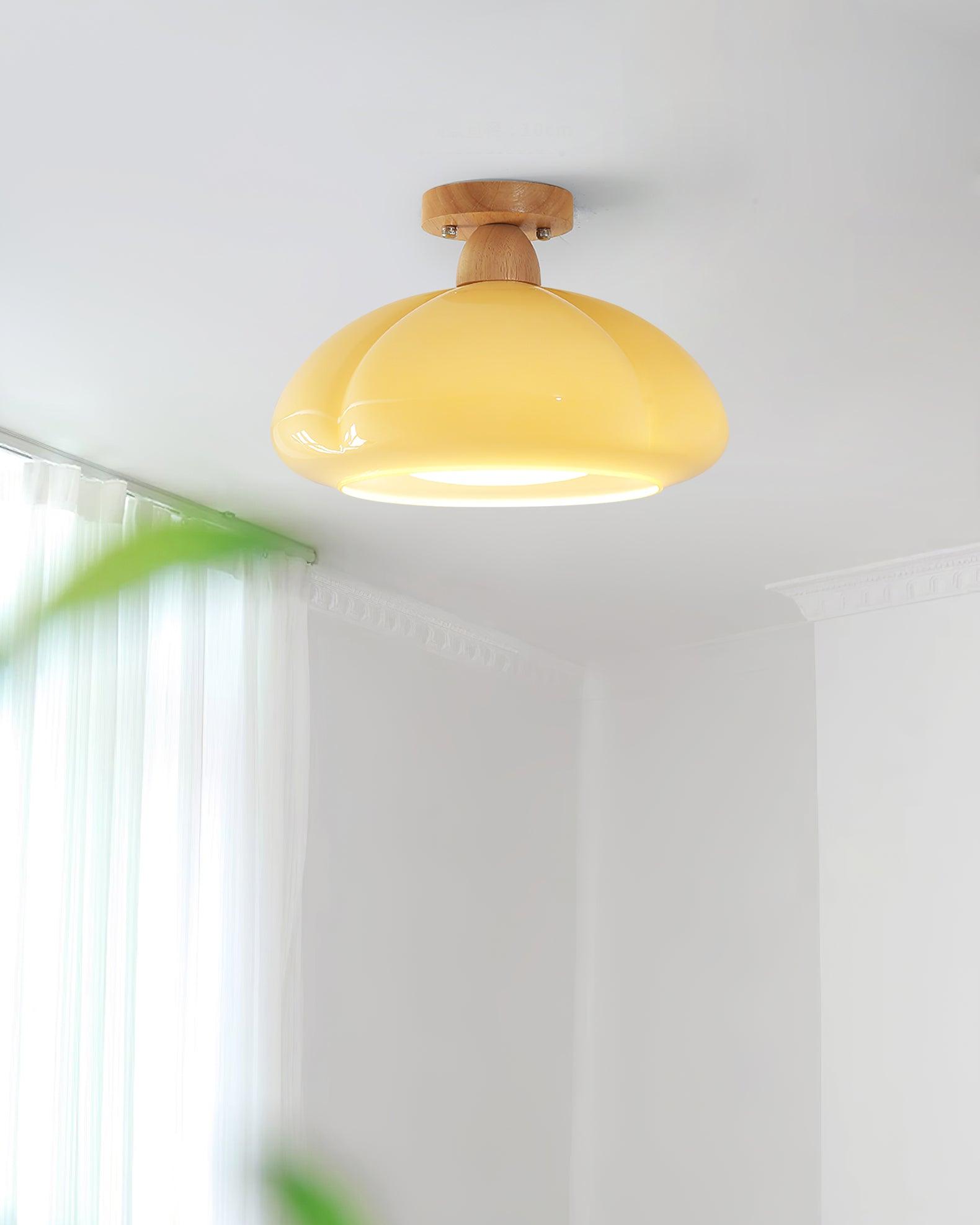 Riva Amber Glass Semi Flush Mount Ceiling Light-Neutral Decor
