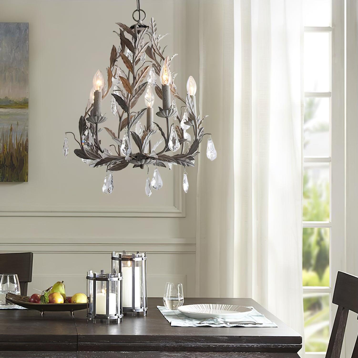 Sylvia Vintage Glass Chandelier-Neutral Decor