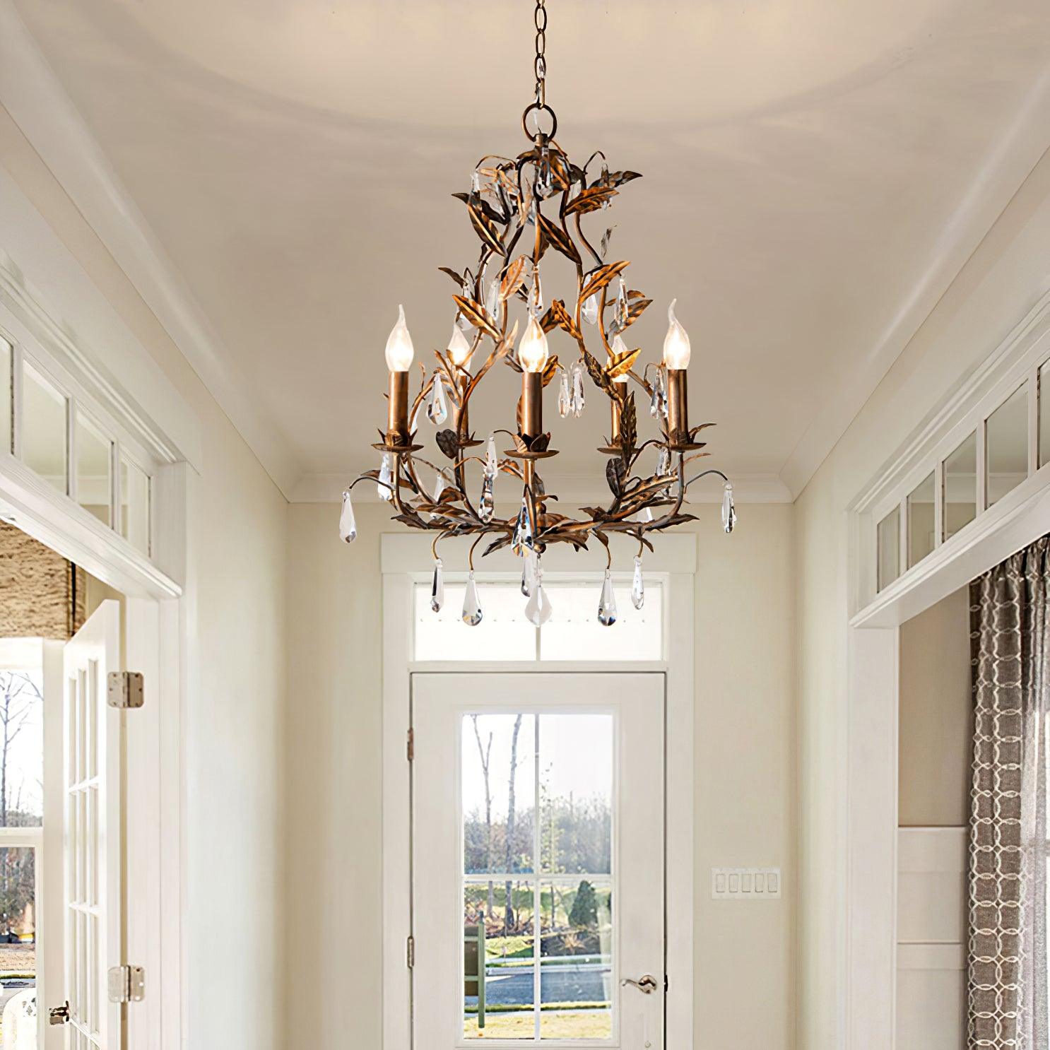 Sylvia Vintage Glass Chandelier-Neutral Decor