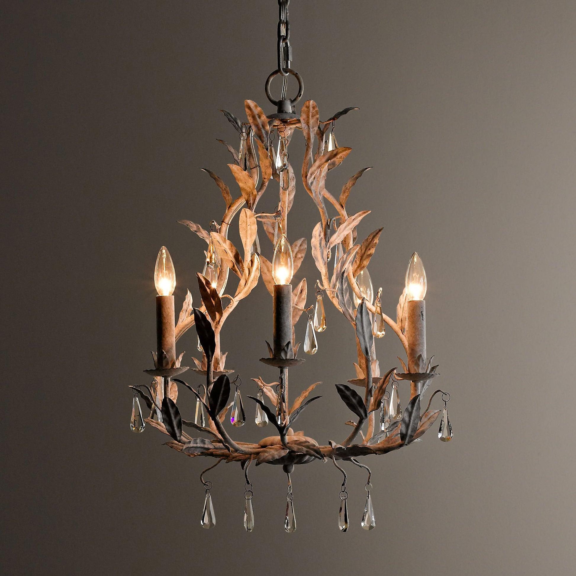 Sylvia Vintage Glass Chandelier-Neutral Decor