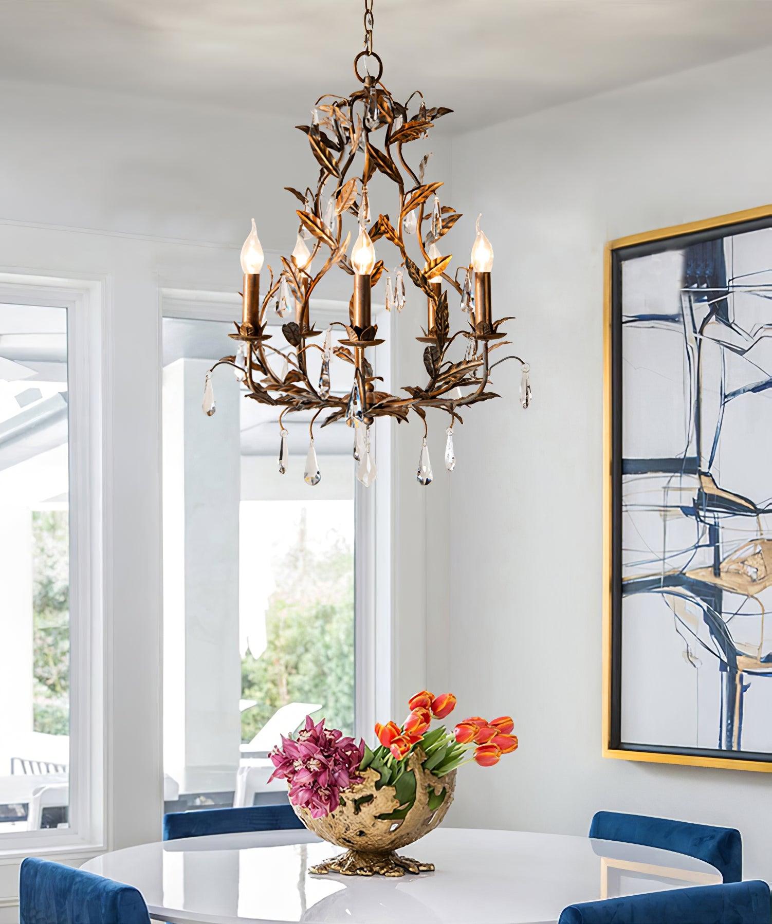 Sylvia Vintage Glass Chandelier-Neutral Decor