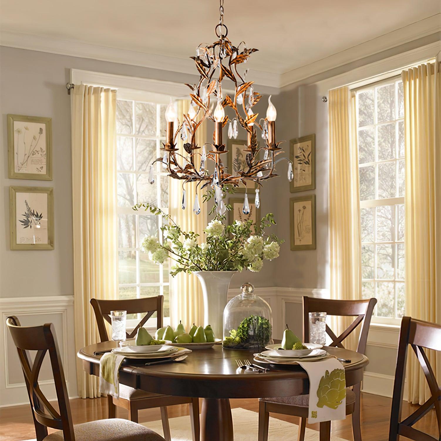 Sylvia Vintage Glass Chandelier-Neutral Decor