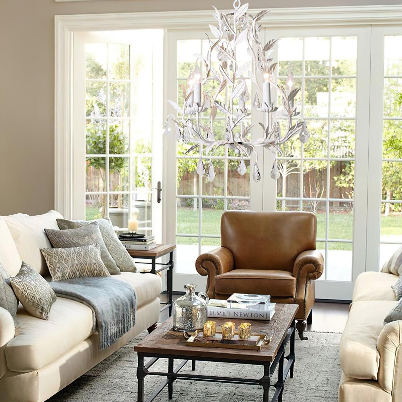 Sylvia Vintage Glass Chandelier-Neutral Decor