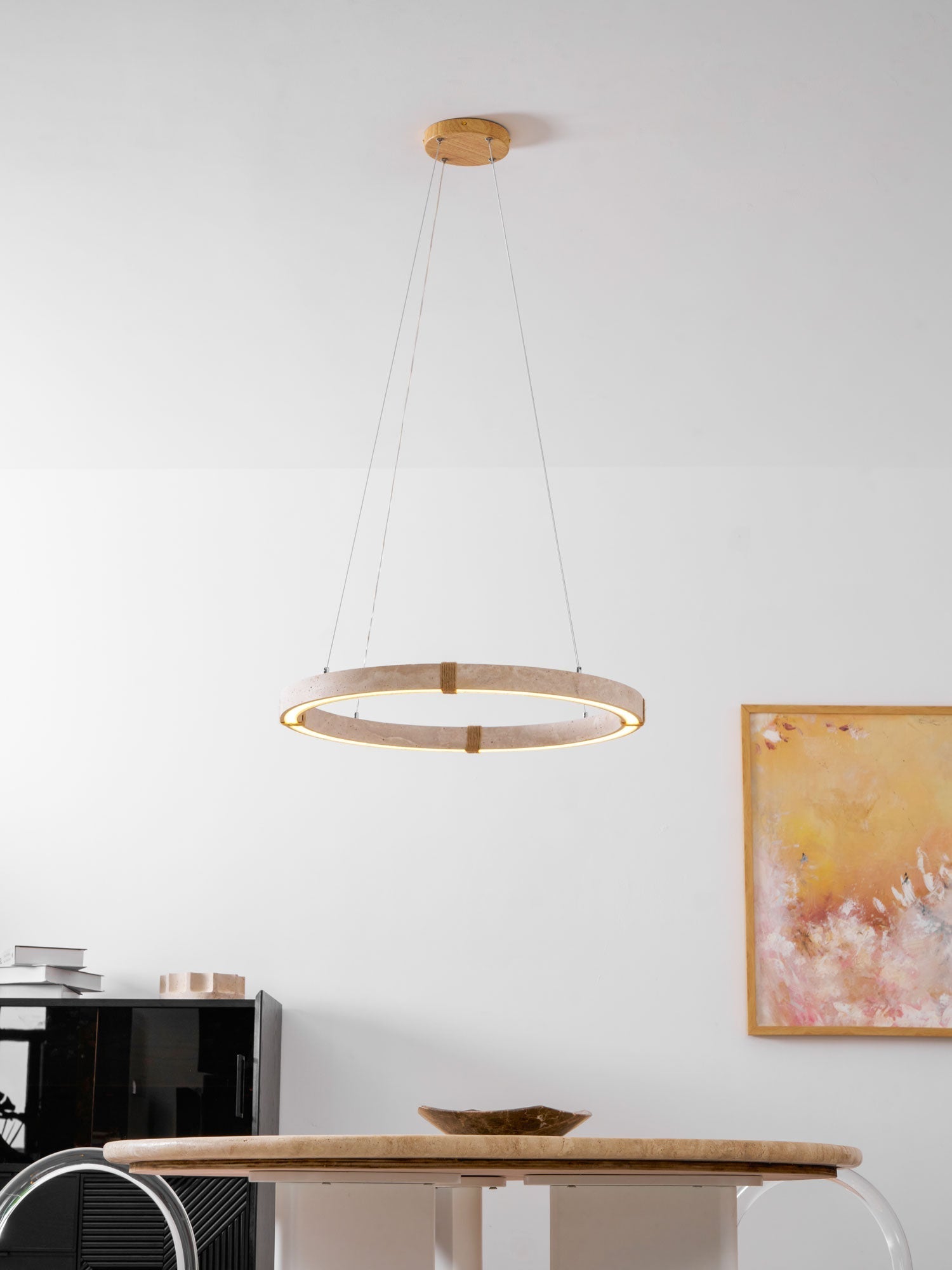Alsilis Travertine Chandelier-Neutral Decor