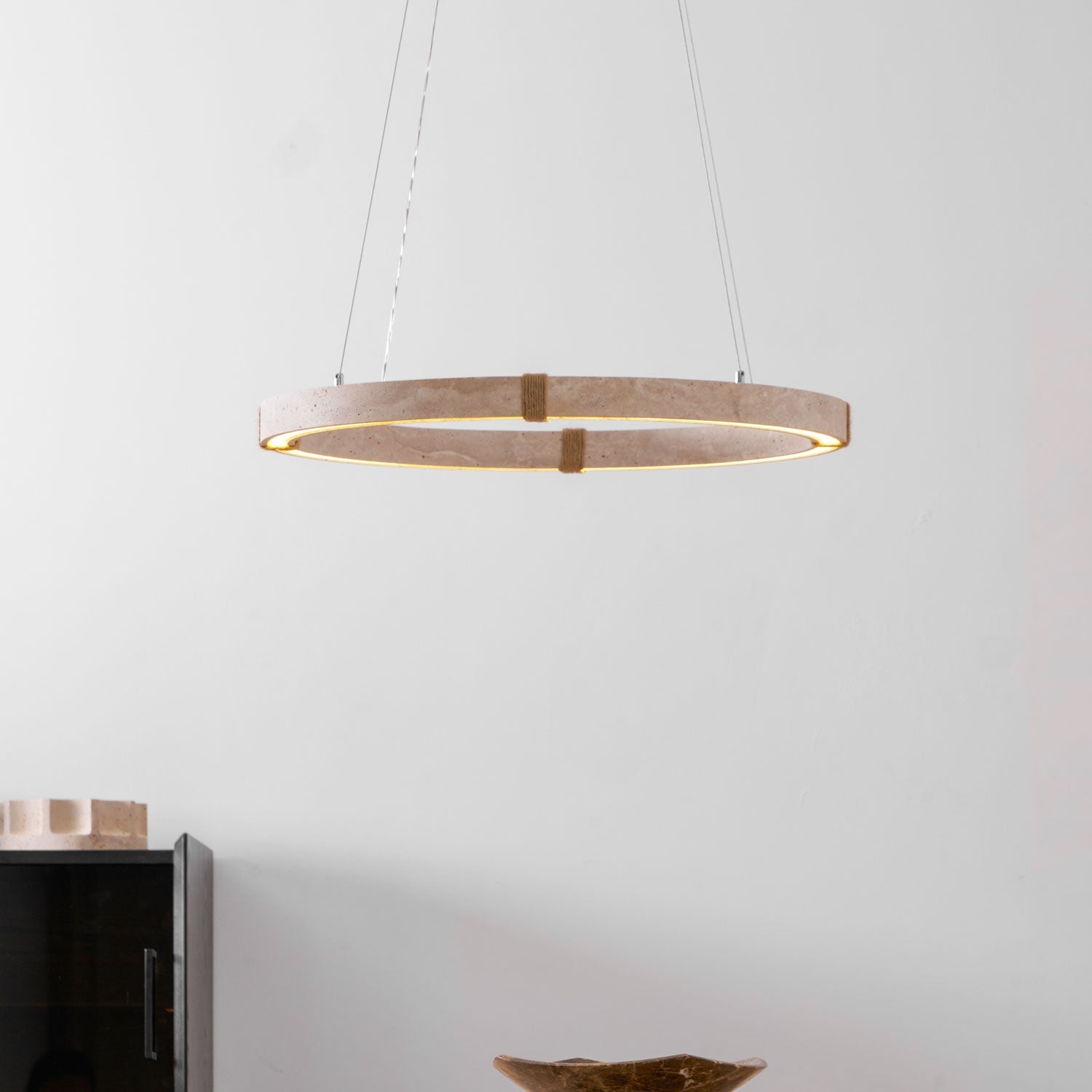 Alsilis Travertine Chandelier-Neutral Decor