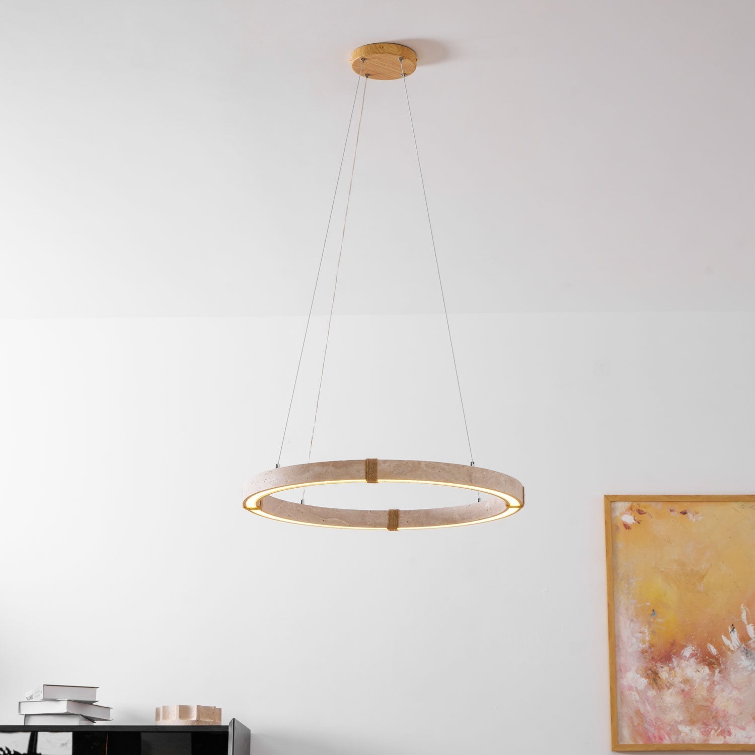 Alsilis Travertine Chandelier-Neutral Decor
