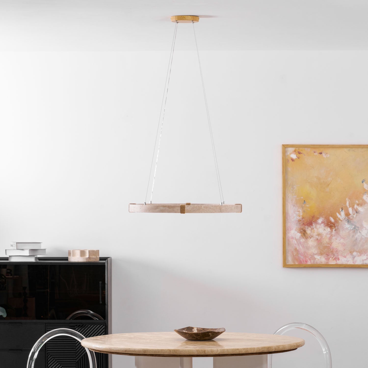 Alsilis Travertine Chandelier-Neutral Decor