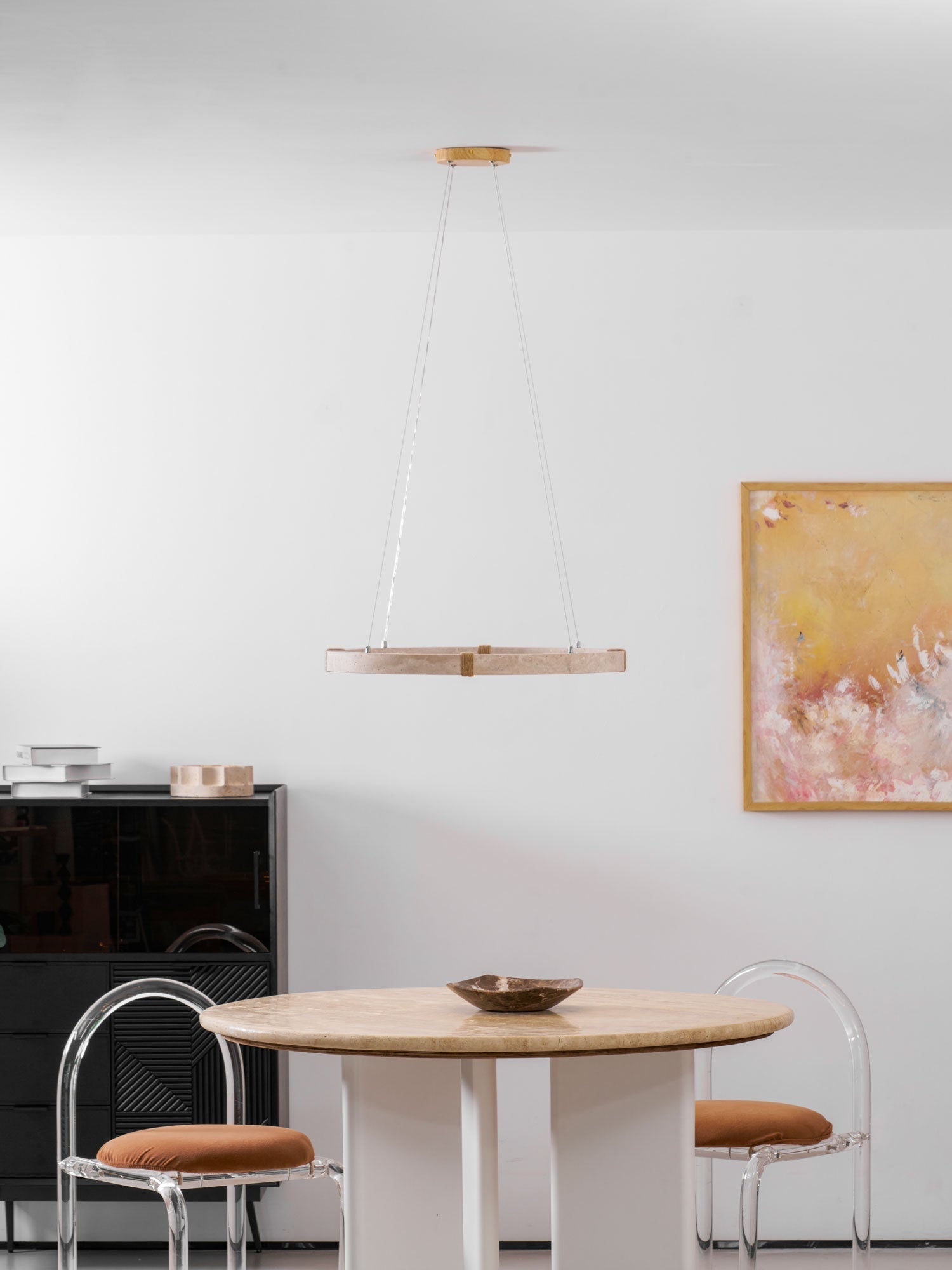 Alsilis Travertine Chandelier-Neutral Decor