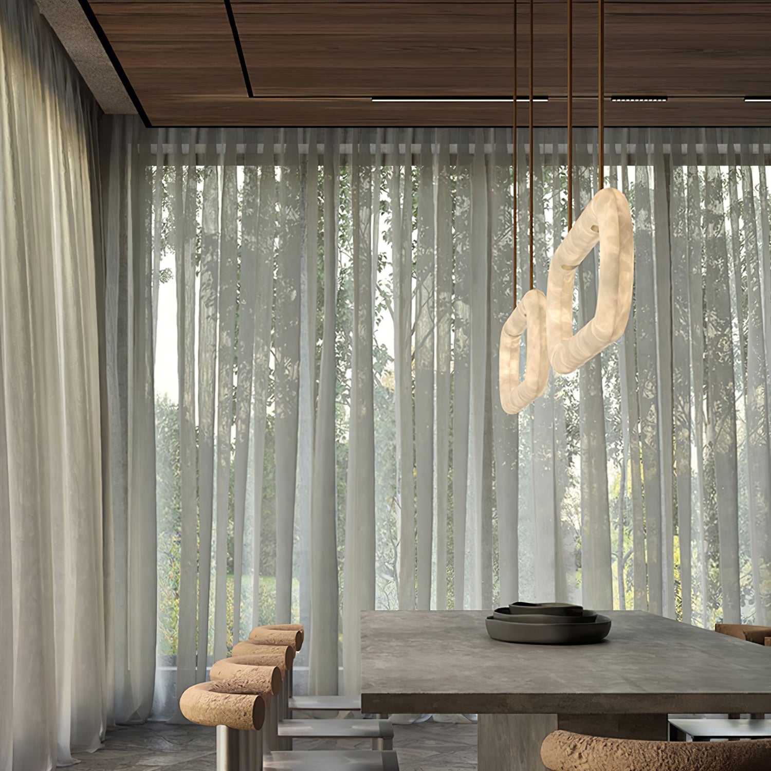 Nerina Alabaster Pendant Light-Neutral Decor