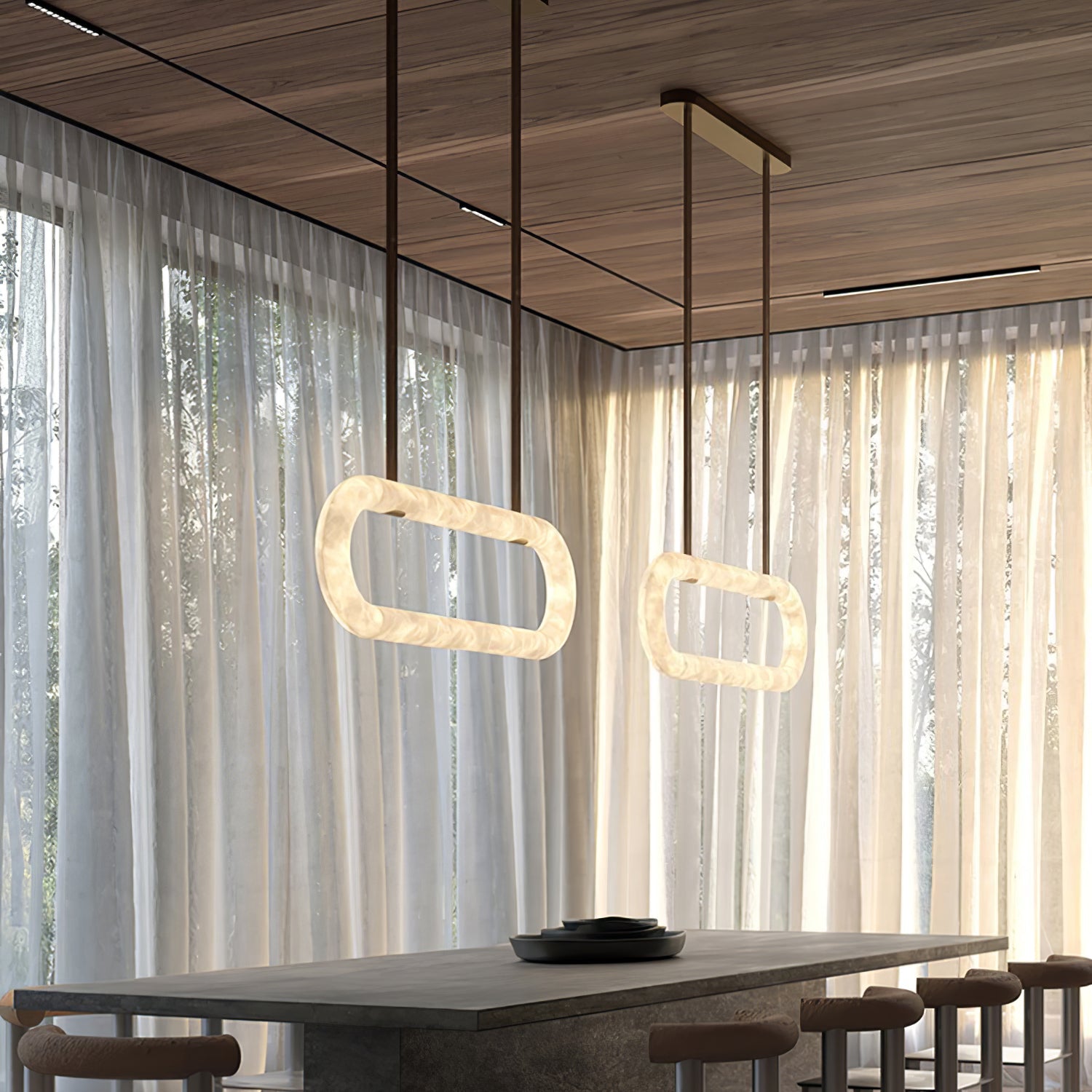 Nerina Alabaster Pendant Light-Neutral Decor