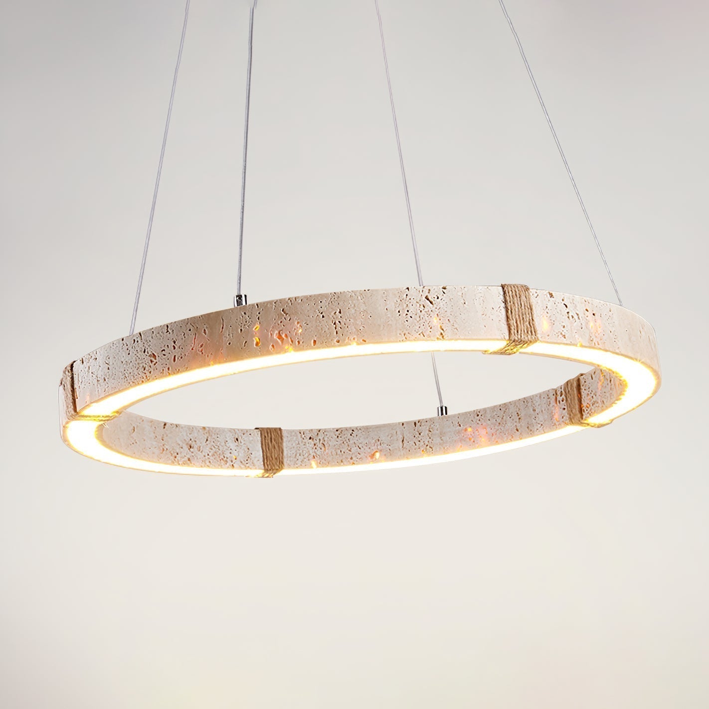 Lumae Ring Travertine Pendant Light - Neutralighting