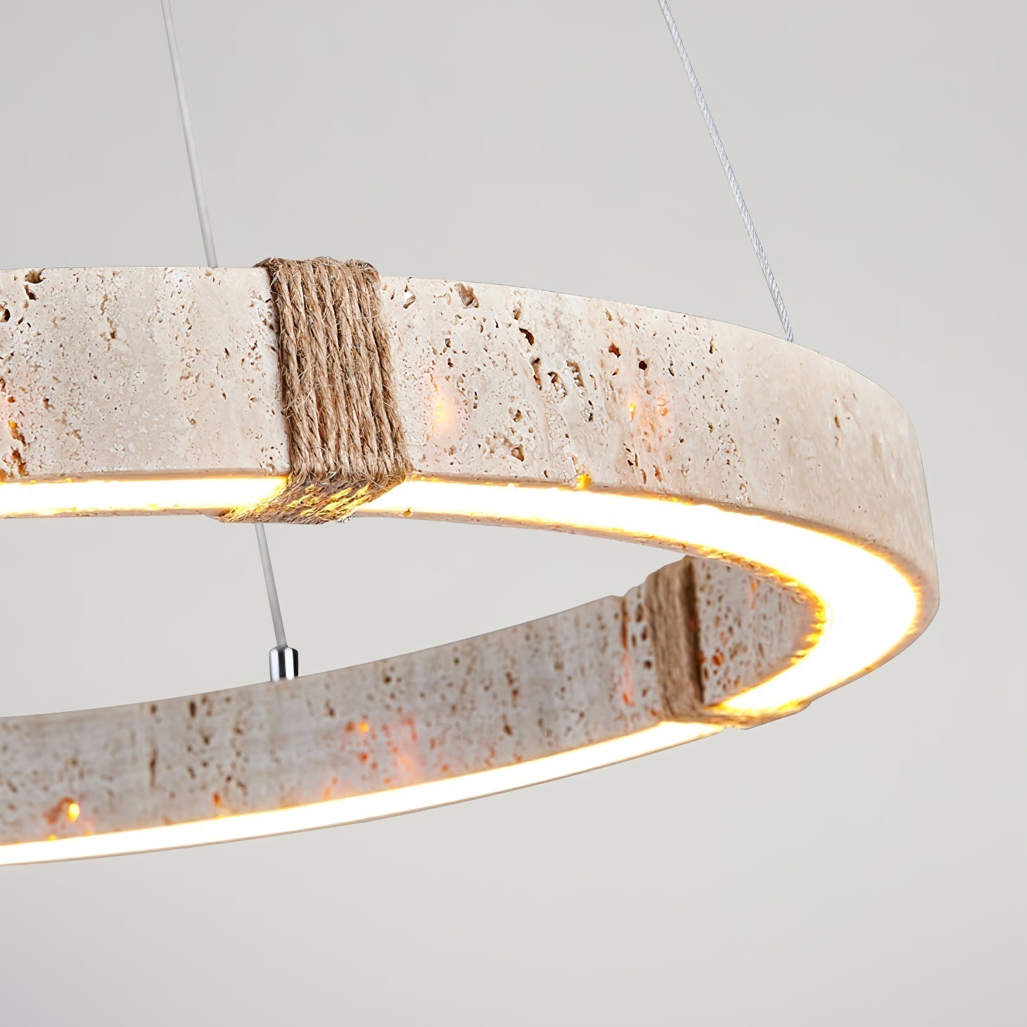 Lumae Ring Travertine Pendant Light - Neutralighting
