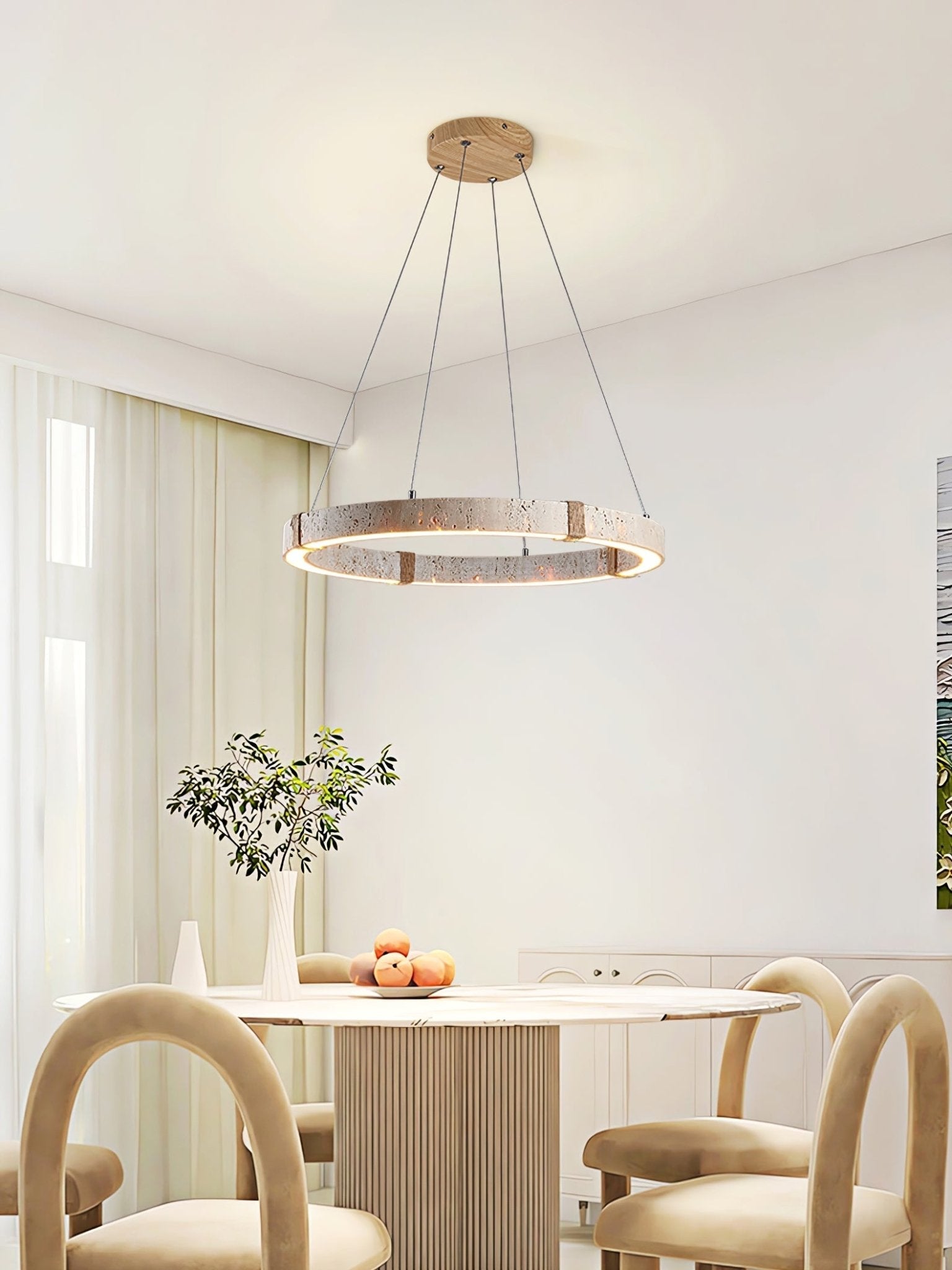 Alsilis Travertine Chandelier-Neutral Decor