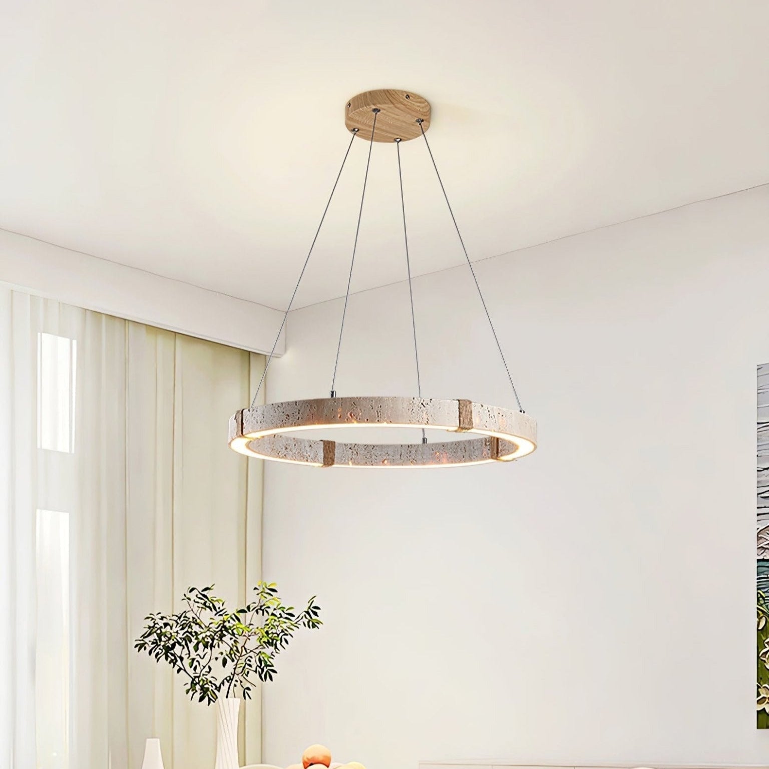 Lumae Ring Travertine Pendant Light - Neutralighting