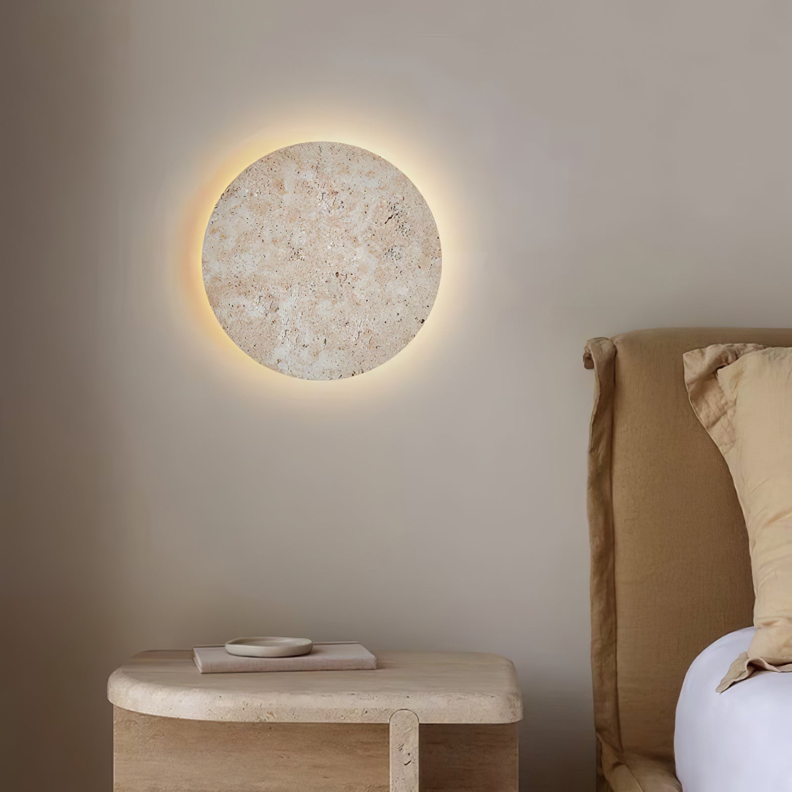 Aurzoren Minimalist Travertine Wall Light-Neutral Decor
