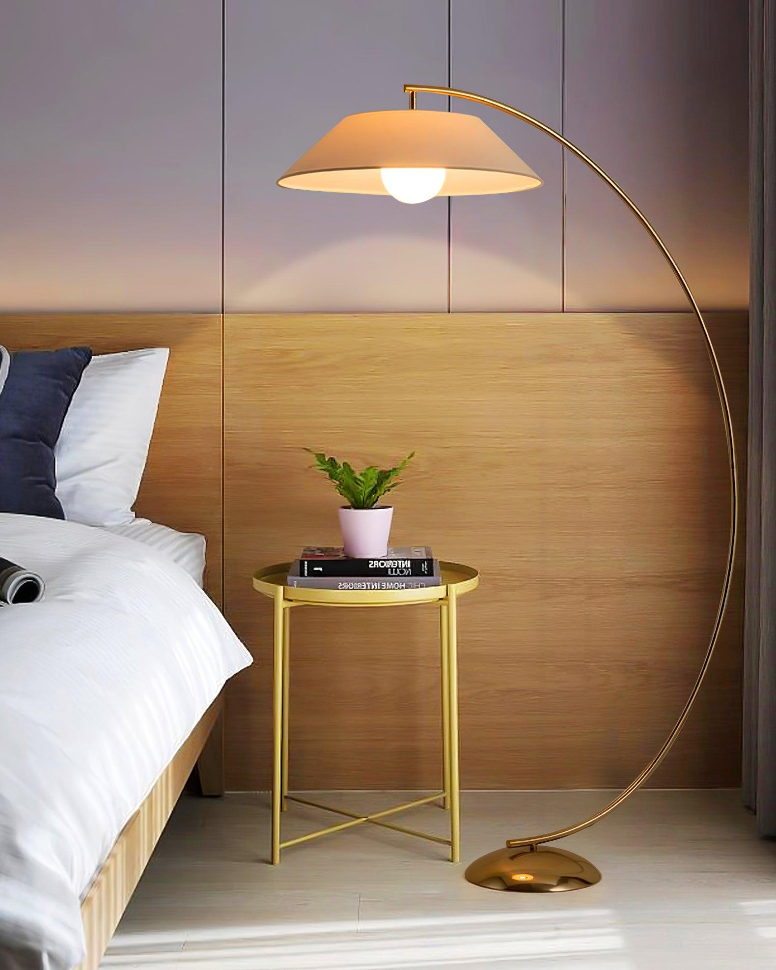 Veradin Steel Fabric Floor Lamp-Neutral Decor