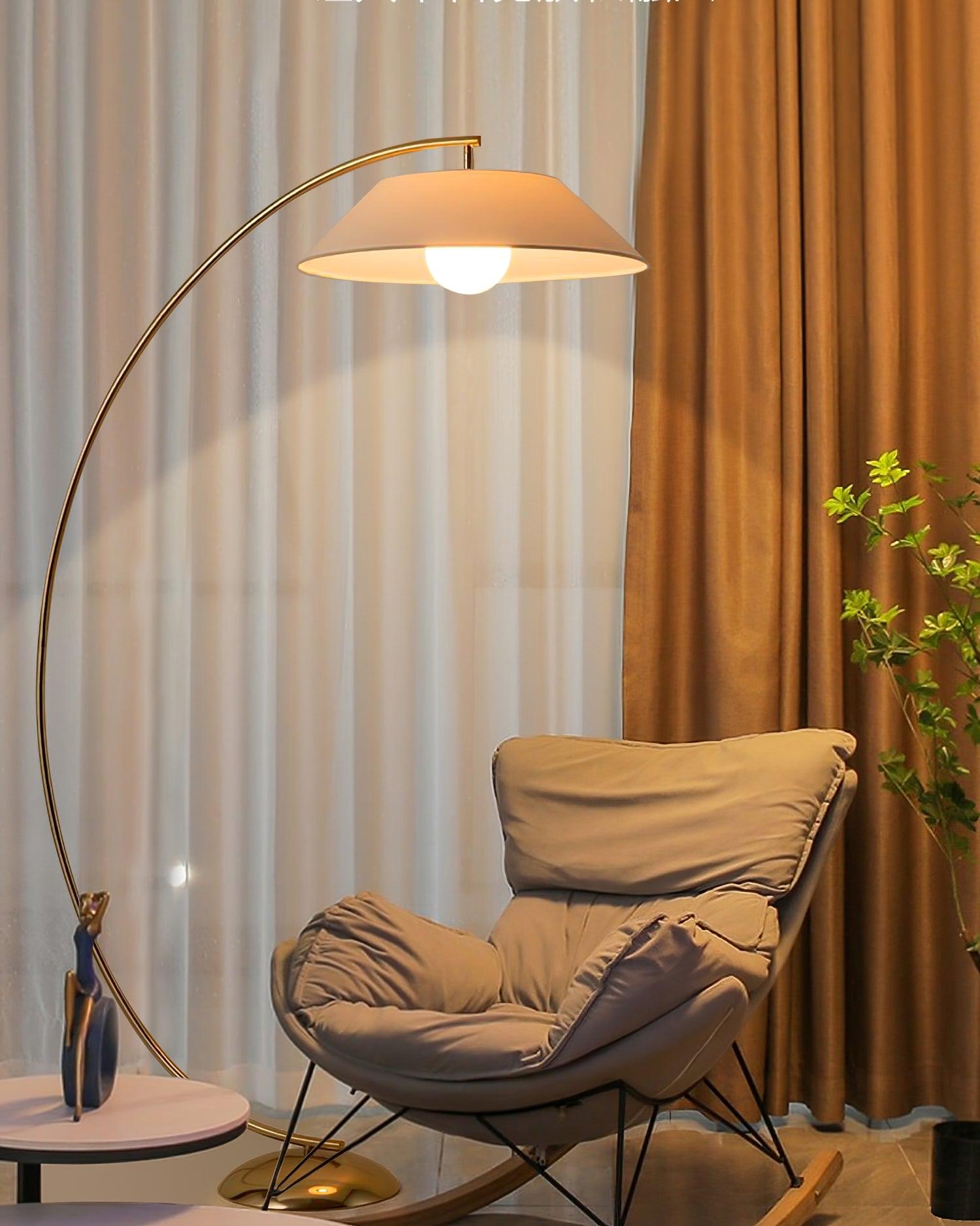 Veradin Steel Fabric Floor Lamp-Neutral Decor