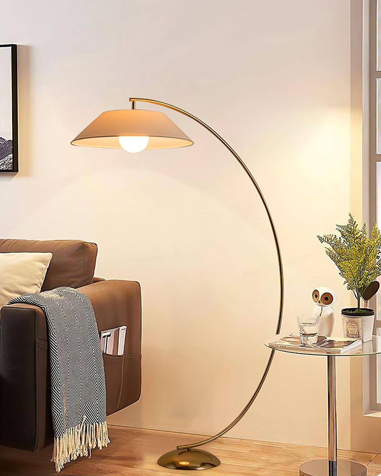 Veradin Steel Fabric Floor Lamp-Neutral Decor