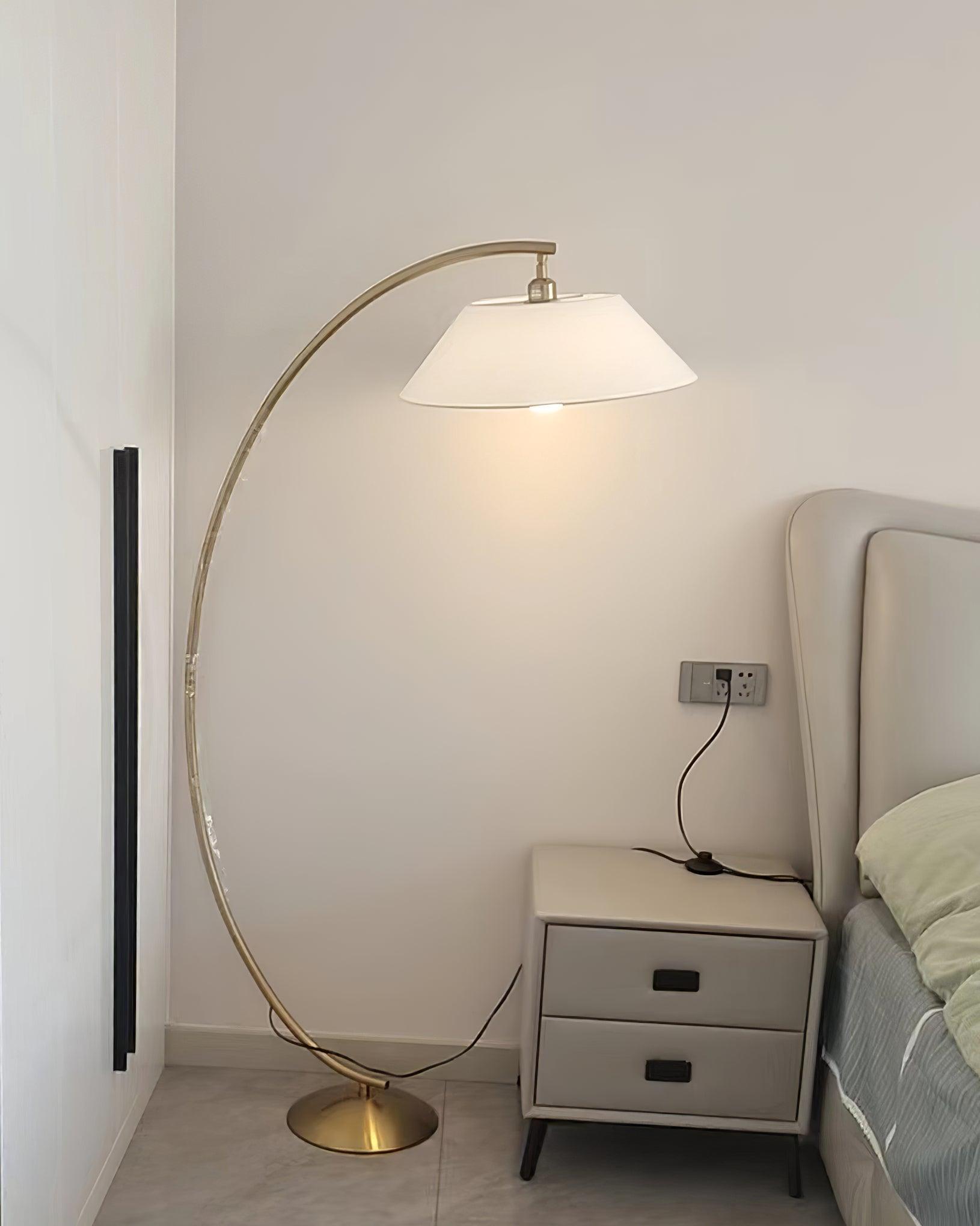 Veradin Steel Fabric Floor Lamp-Neutral Decor