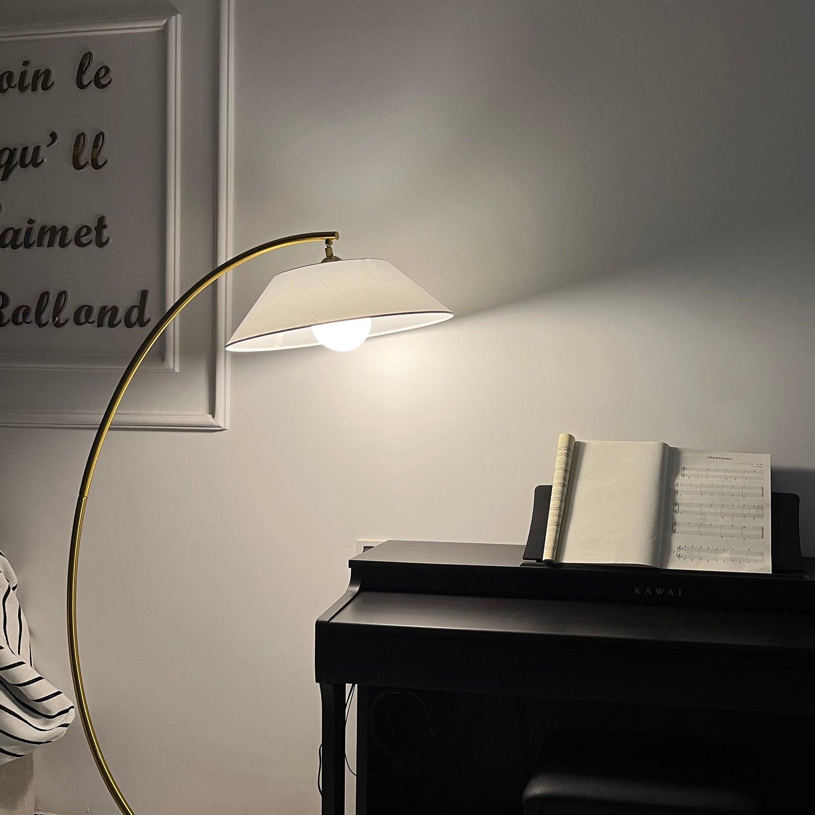 Veradin Steel Fabric Floor Lamp-Neutral Decor