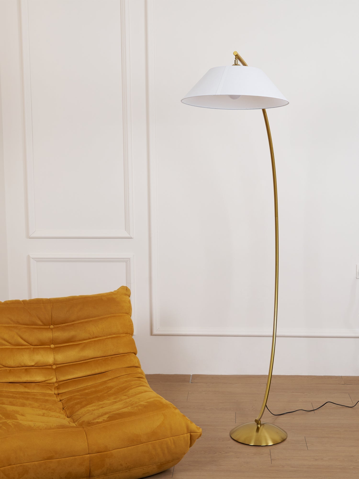 Veradin Steel Fabric Floor Lamp-Neutral Decor