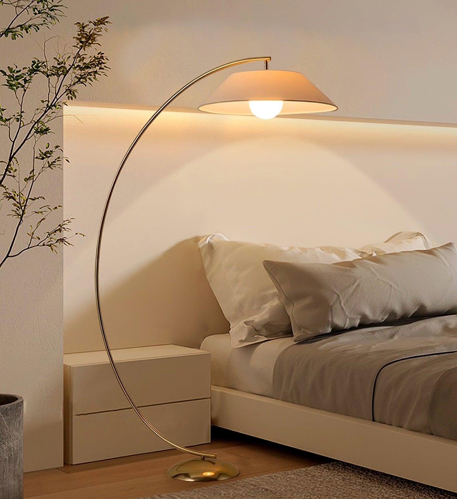 Veradin Steel Fabric Floor Lamp-Neutral Decor